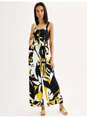 Nine West Tie Waist Jumpsuit size Large